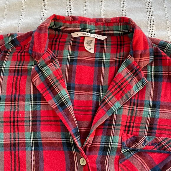 Victoria Secret Pajamas Tartan Checkered Red Size XS - Picture 7 of 9